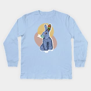 Lucky Bunny illustration Kids Long Sleeve T-Shirt